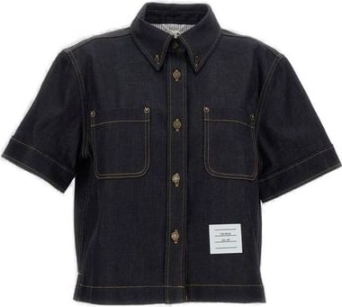 Thom Browne Thom Browne Short-Sleeved Denim Shirt