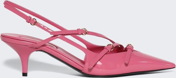 Miu Miu BRUSHED LEATHER SLINGBACK WITH BUCKLE BEGONIA