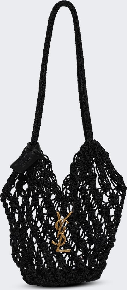 Saint Laurent Small Crochet Shopping Bag BLACK