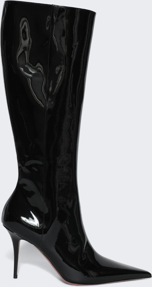 Amina Muaddi BARBARA BOOT PATENT BLACK