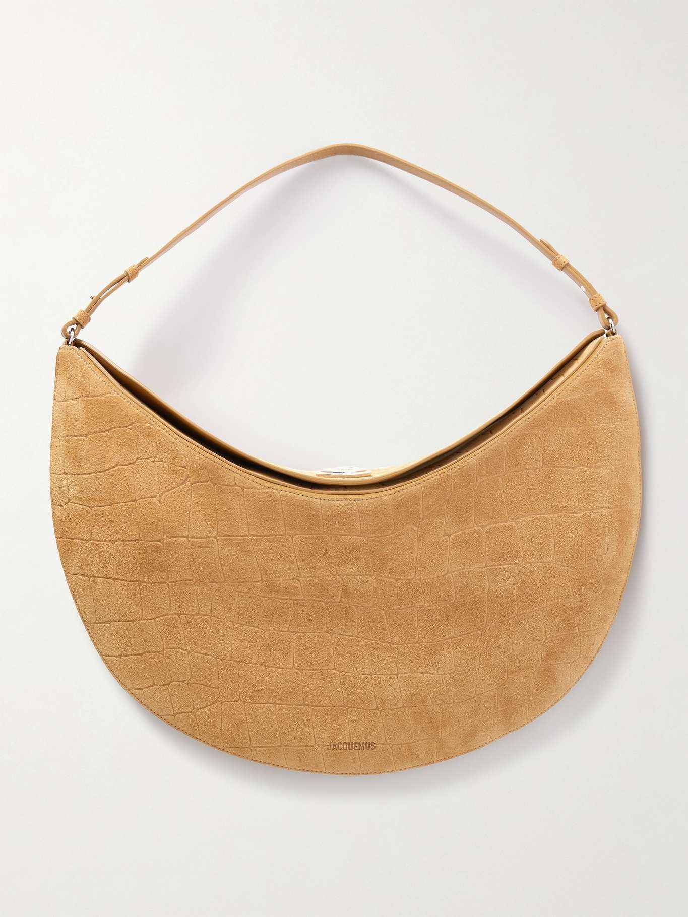 Jacquemus Le Calisso Rond croc-effect suede shoulder bag